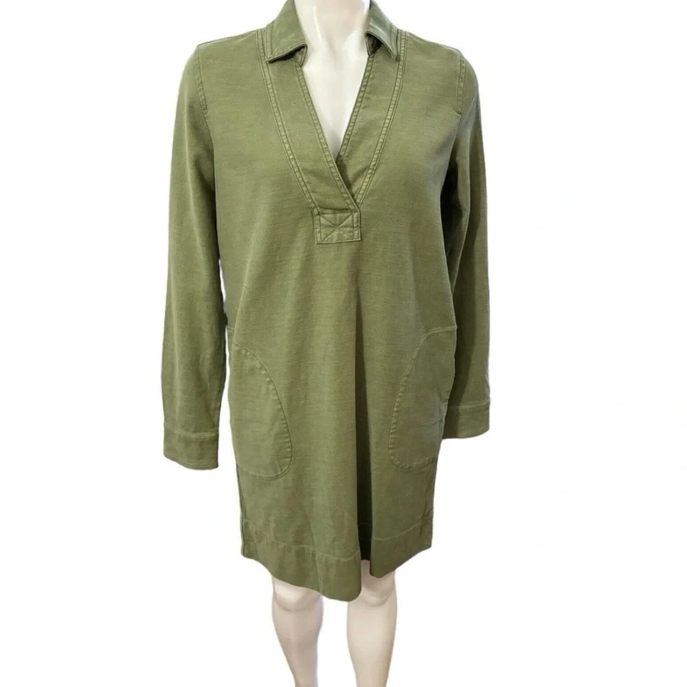 Faherty Army Green Stretch Surplus Utility Inspired Dress In Fatigue Mod NWT S